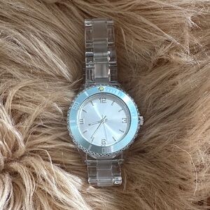 Transparent Silver Watch 90s Style Lightweight
